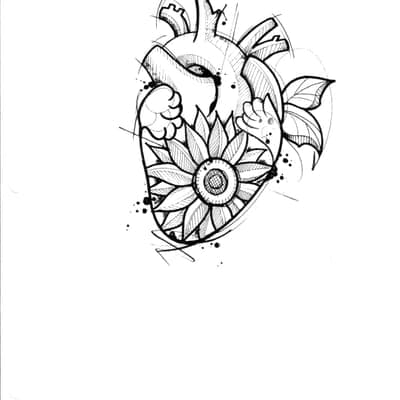Heart flash tattoo design - Laurel MD