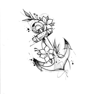 Anchor flash tattoo design - Laurel MD