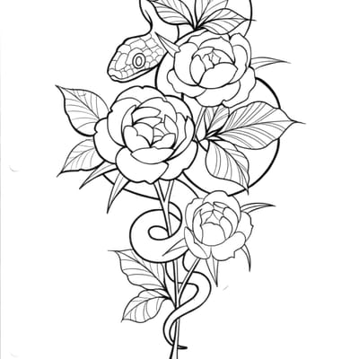 Flower snake flash tattoo 2 - Laurel MD