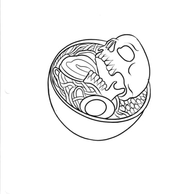 Soup skull flash tattoo - Laurel MD